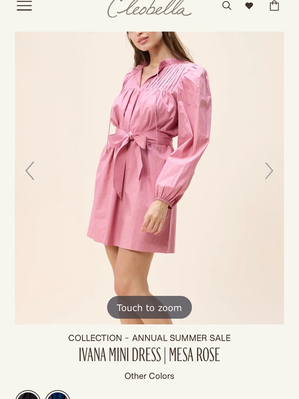 Cleobella Ivana Mini Dress in Mesa Rose Pink